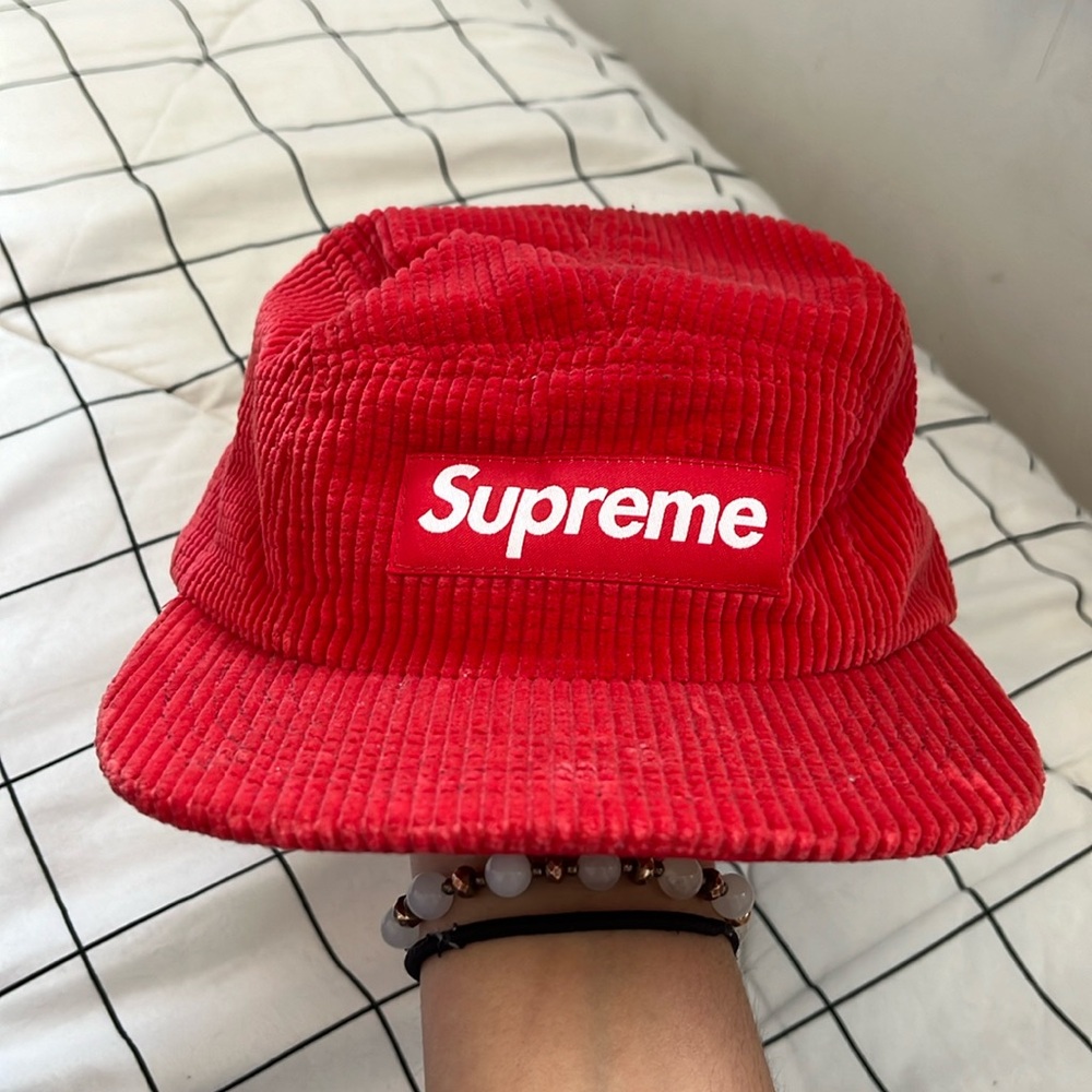 Supreme Red Corduroy Hat